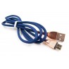 Кабель DENGOS заряда и синхронізації Type-C, "сітка", 1м, (blue)