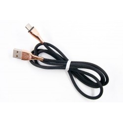 Кабель DENGOS заряда и синхронізації Type-C, "сітка", 1м, (black)