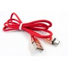 Кабель DENGOS заряда и синхронізації Type-C, "сітка", 1м, (red)