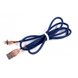 Кабель DENGOS заряда и синхронизации, Lightning, "сетка", 1м, (blue)