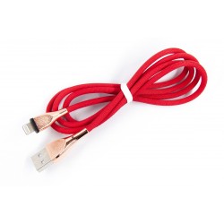 Кабель DENGOS заряду та синхронізації Lightning, "сітка", 1м, (red)