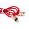 Кабель DENGOS заряду та синхронізації Lightning, "сітка", 1м, (red)