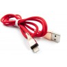 Кабель DENGOS заряда и синхронизации, Lightning, "сетка", 1м, (red)