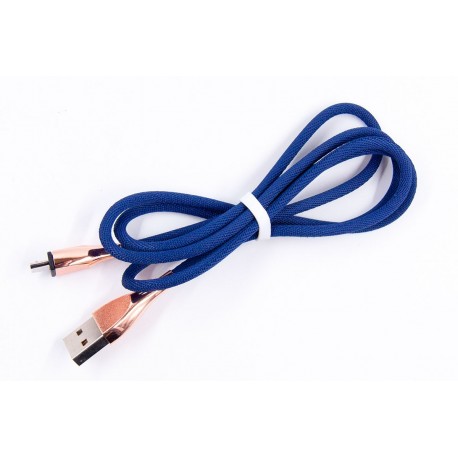 Кабель DENGOS заряду та синхронізації Micro USB, "сітка", 1м, (blue)