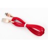 Кабель DENGOS заряда и синхронизации, Micro USB, "сетка", 1м, (red)