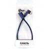 Кабель DENGOS зарядки і синхронізації, Micro-USB, кутові конектори, 0.25м, "сітка"(blue)