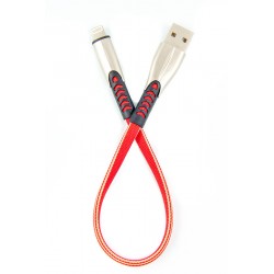 Кабель DENGOS заряду та синхронізації Lightning, плаский, 0.25м, (red)