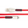 Кабель DENGOS заряда и синхронизации Lightning, плоский, 0.25м, (red)