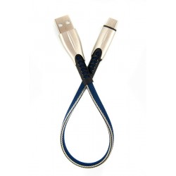 Кабель DENGOS заряда и синхронизации Type-C, плоский, 0.25м, (blue)