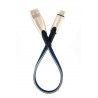 Кабель DENGOS заряду та синхронізації Type-C, плаский, 0.25м, (blue)