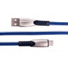 Кабель DENGOS заряду та синхронізації Type-C, плаский, 0.25м, (blue)