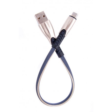 Кабель DENGOS заряду та синхронізації Micro-USB, плаский, 0.25м, (grey)