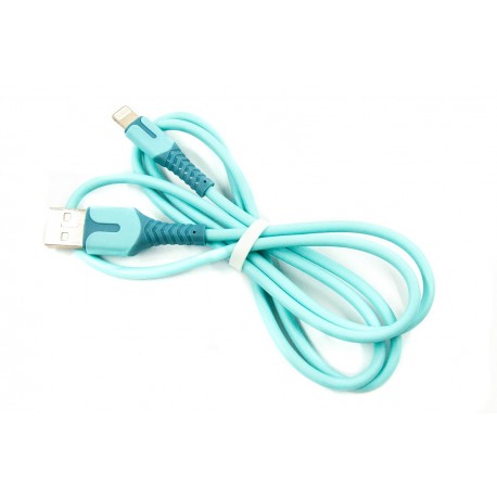 Кабель DENGOS с индикатором заряда, Lightning (PLS-L-IND-SOFT-BLUE)
