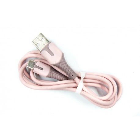 Кабель DENGOS с индикатором заряда, Type-C (PLS-TC-IND-SOFT-ROSE)