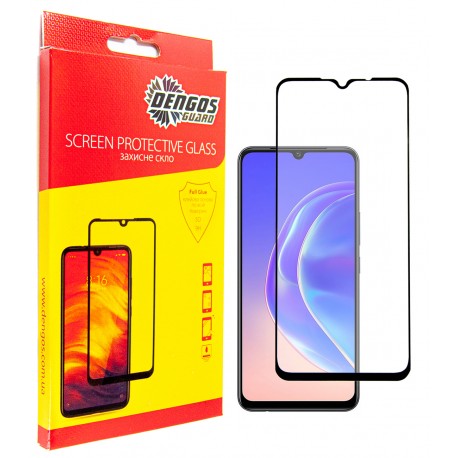 Защитное стекло DENGOS Full Glue для VIVO V21e (black)