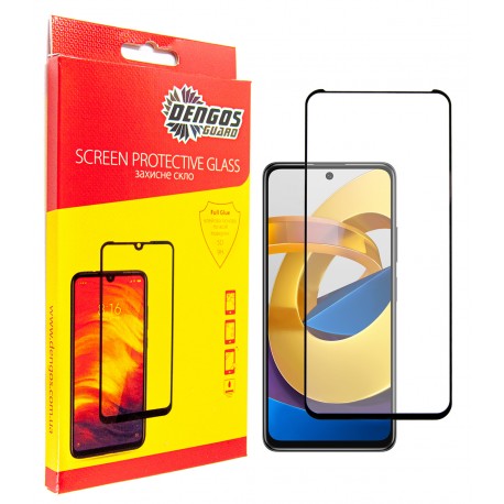 Защитное стекло DENGOS Full Glue для Poco M4 Pro (black)