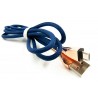 Кабель DENGOS заряда и синхронизации, Micro USB, "сетка", 1.5м, (blue)