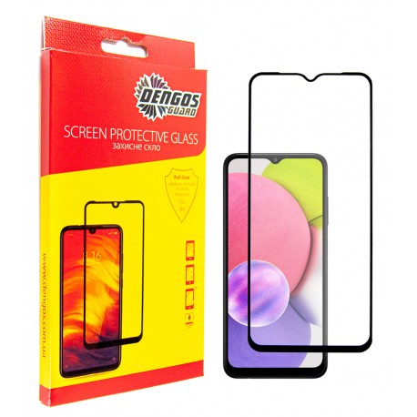 Защитное стекло DENGOS Full Glue для Samsung Galaxy A03 Core (black)