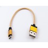 Кабель зарядки та синхронізації, Micro-USB, круглий 0,2м нитка (yellow)