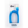 Кабель заряда и синхронизации Micro USB (сетка, синий, 100см)