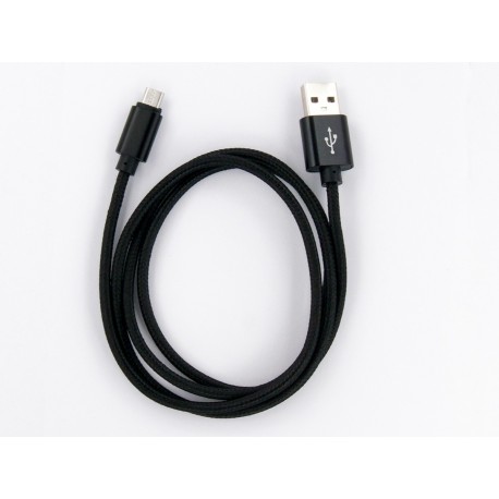 Кабель заряду та синхронизації Micro USB (в оплете, чорний, 100 см)