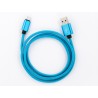 Кабель заряда и синхронизации Micro USB (в оплете, голубой, 100см)