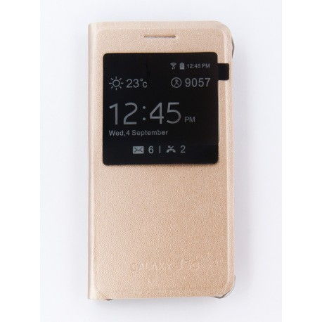 Чехол-книжка DENGOS (Flipp-Book Call ID) для Samsung Galaxy J5 2016 (J510) (золотистый)