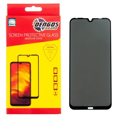 Защитное стекло DENGOS Full Glue Privacy для Xiaomi Redmi Note 8 (black)