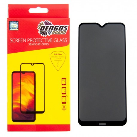 Защитное стекло DENGOS Full Glue Privacy для Xiaomi Redmi 8/8A (black)