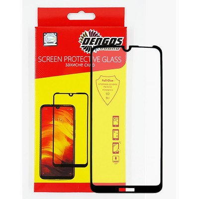 Захисне скло DENGOS Full Glue для Huawei Y6 2019 (black)
