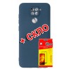 Комплект Dengos для Xiaomi Redmi Note 9 панель + стекло защитное Carbon (blue) (DG-KM-155)