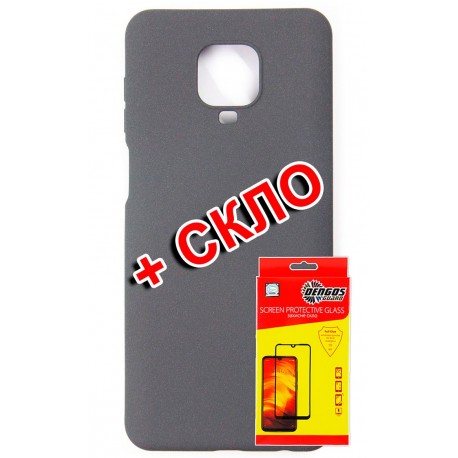 Комплект Dengos для Xiaomi Redmi Note 9s панель + скло захисне Carbon (grey) (DG-KM-156)