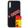 Комплект Dengos для Huawei P Smart S панель + стекло защитное Carbon (black) (DG-KM-159)