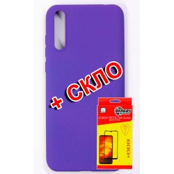 Комплект Dengos для Huawei P Smart S панель + стекло защитное Carbon (Purple) (DG-KM-160)