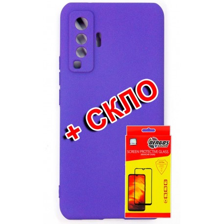 Комплект Dengos для Vivo X50 панель + скло захисне Carbon (Purple) (DG-KM-169)