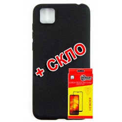 Комплект DENGOS для Huawei Y5p панель + скло захисне Carbon (Black) (DG-KM-170)