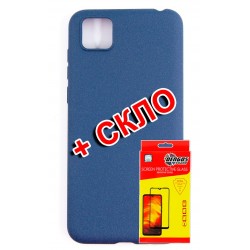 Комплект DENGOS для Huawei Y5p панель + стекло защитное Carbon (Blue) (DG-KM-171)