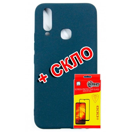 Комплект DENGOS для Vivo Y15 панель + стекло защитное Carbon (Blue) (DG-KM-174)