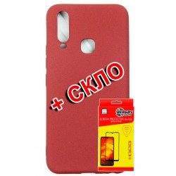 Комплект DENGOS для Vivo Y15 панель + скло захисне Carbon (Red) (DG-KM-175)