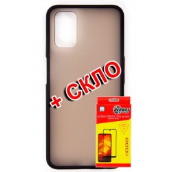 Комплект DENGOS для OPPO A52/A72 панель матовая + стекло защитное (Black) (DG-KM-184)