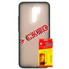 Комплект DENGOS для Xiaomi Redmi 9 панель матовая + стекло защитное (Black) (DG-KM-185)
