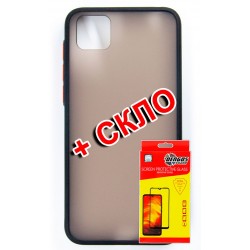 Комплект DENGOS для Huawei Y5P панель матовая + стекло защитное (Black) (DG-KM-186)