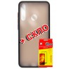 Комплект DENGOS для Huawei Y6P панель матовая + скло захисне (Black) (DG-KM-188)