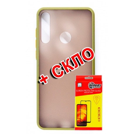 Комплект DENGOS для Huawei Y6P панель матовая + стекло защитное (Green) (DG-KM-190)