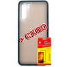 Комплект DENGOS для OPPO A91 панель матовая + стекло защитное (Black) (DG-KM-205)