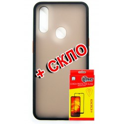 Комплект DENGOS для OPPO A31 панель матовая + скло захисне (Black) (DG-KM-206)