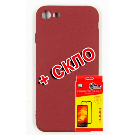 Комплект DENGOS для iPhone SE 2020 панель + стекло защитное (Red) (DG-KM-208)
