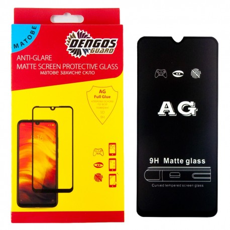 Защитное стекло DENGOS Full Glue Matte для Xiaomi Redmi 9 (black)